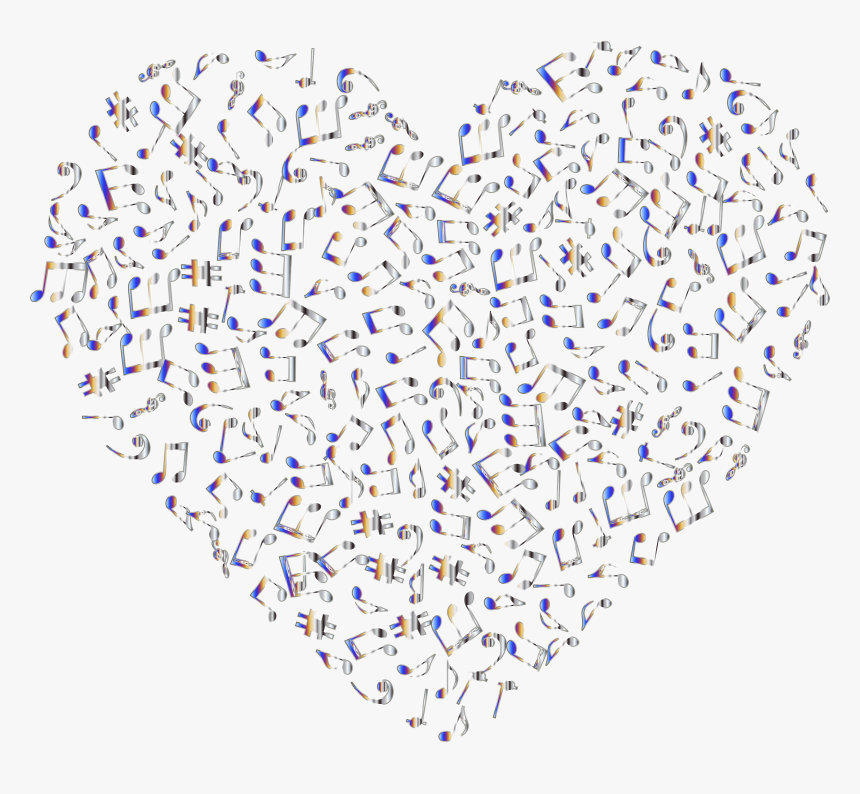 Chromatic Musical Heart 4 2 No Background Clip Arts - Music Note Heart Clipart Png, Transparent Png