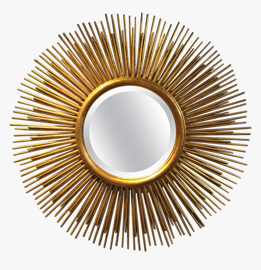 Antique Gold Sunburst Mirror - Circle, HD Png Download