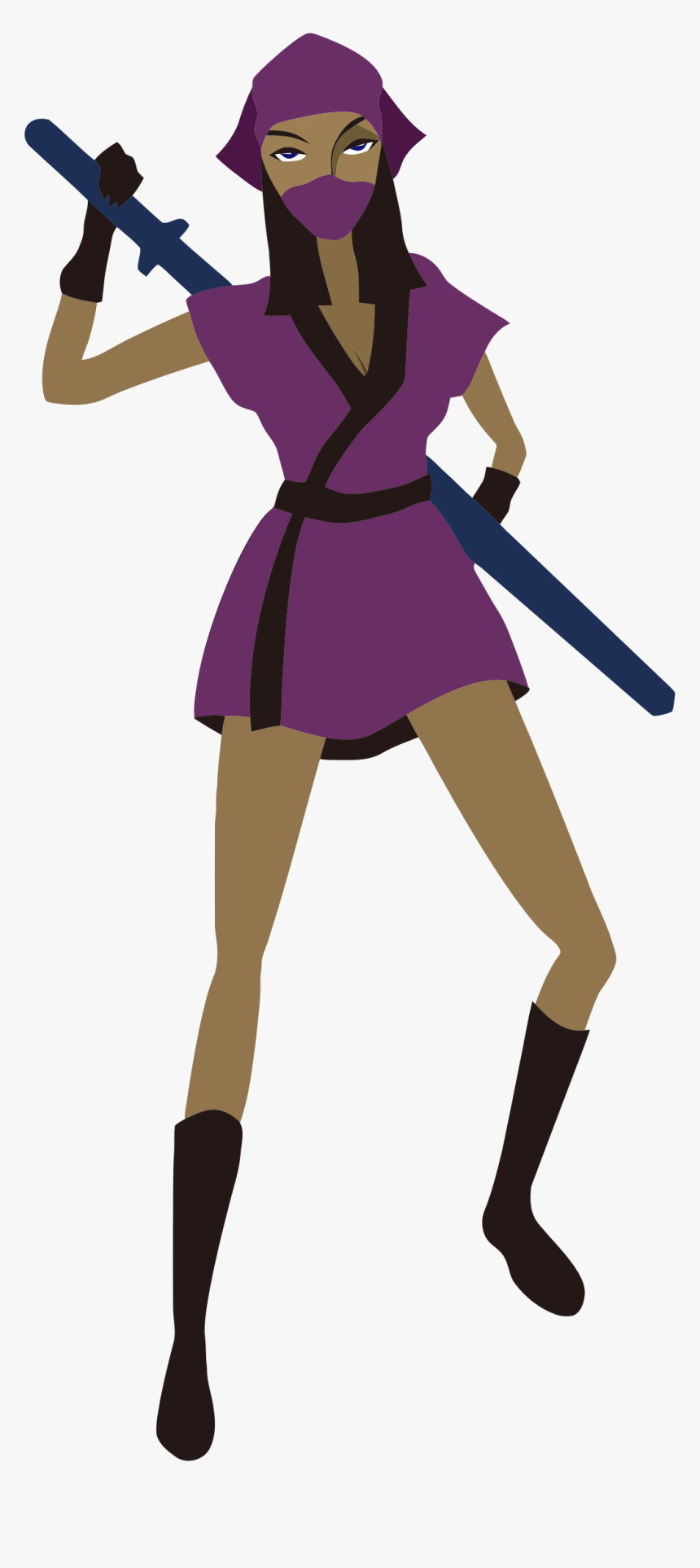 Female Ninja Clip Art, HD Png Download