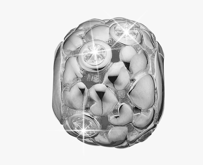 Lightning Hearts, Silver Charm With Hearts And Topazes - Opal, HD Png Download