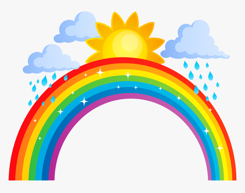 Rainbow Clip Art - Drawing Wind Water Sun Energy For Long Run, HD Png Download