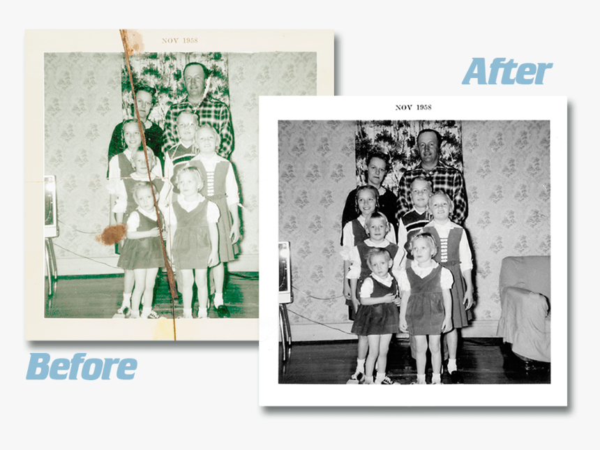 Before And After Look At Our Photo Restoration Service - Photograph, HD Png Download