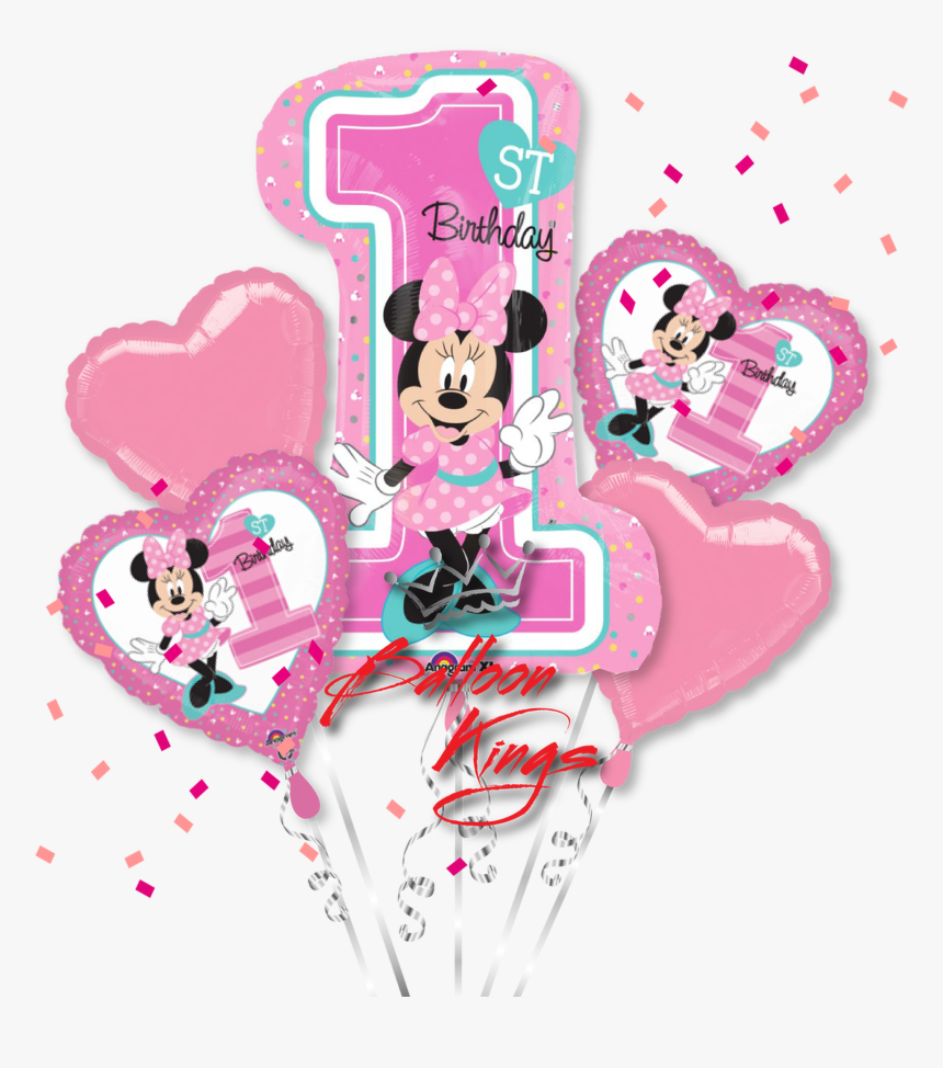 Minnie Mouse With Balloons Png, Transparent Png