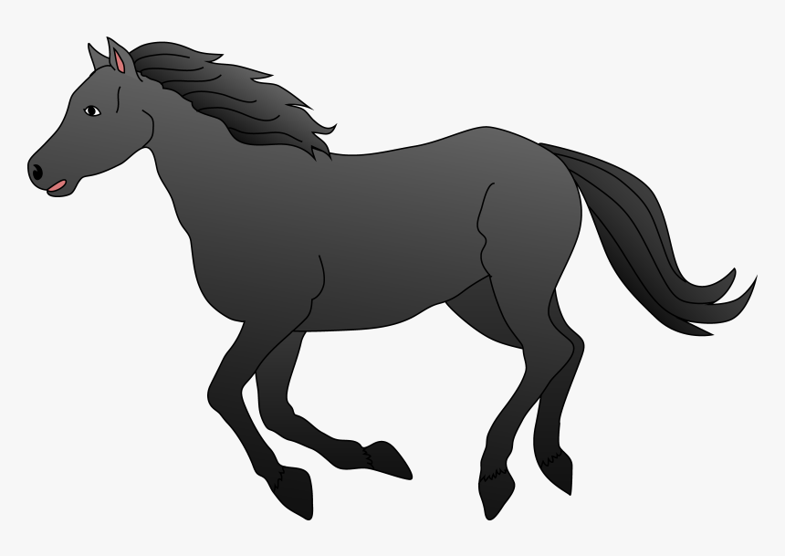 Horseshoe Clipart Horse Saddle - Black Horse Clipart, HD Png Download