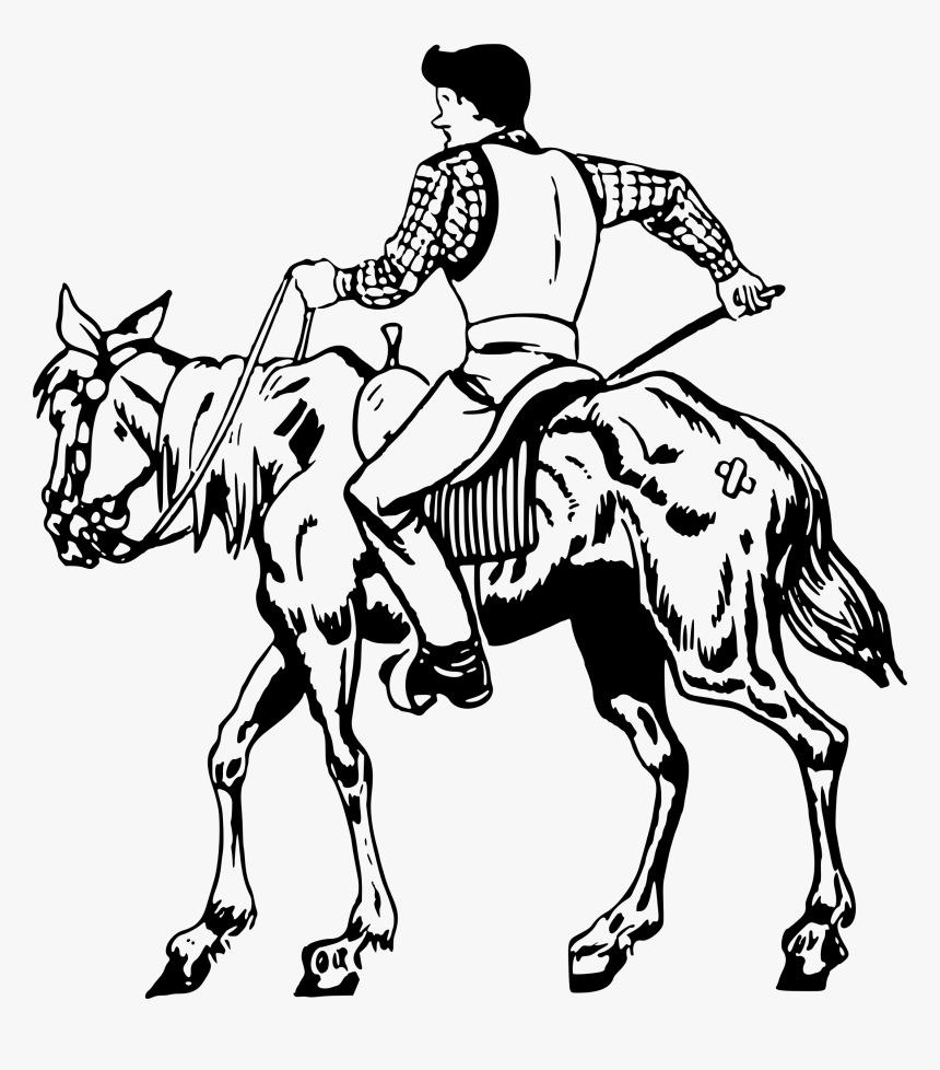 Man On Horse 3 Clip Arts - Mane, HD Png Download