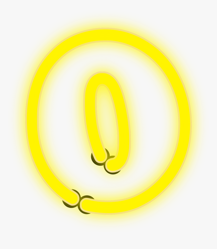 Neón, 0, Luces, Número, Amarillo, Eléctrica - Neon Light Number Transparent, HD Png Download