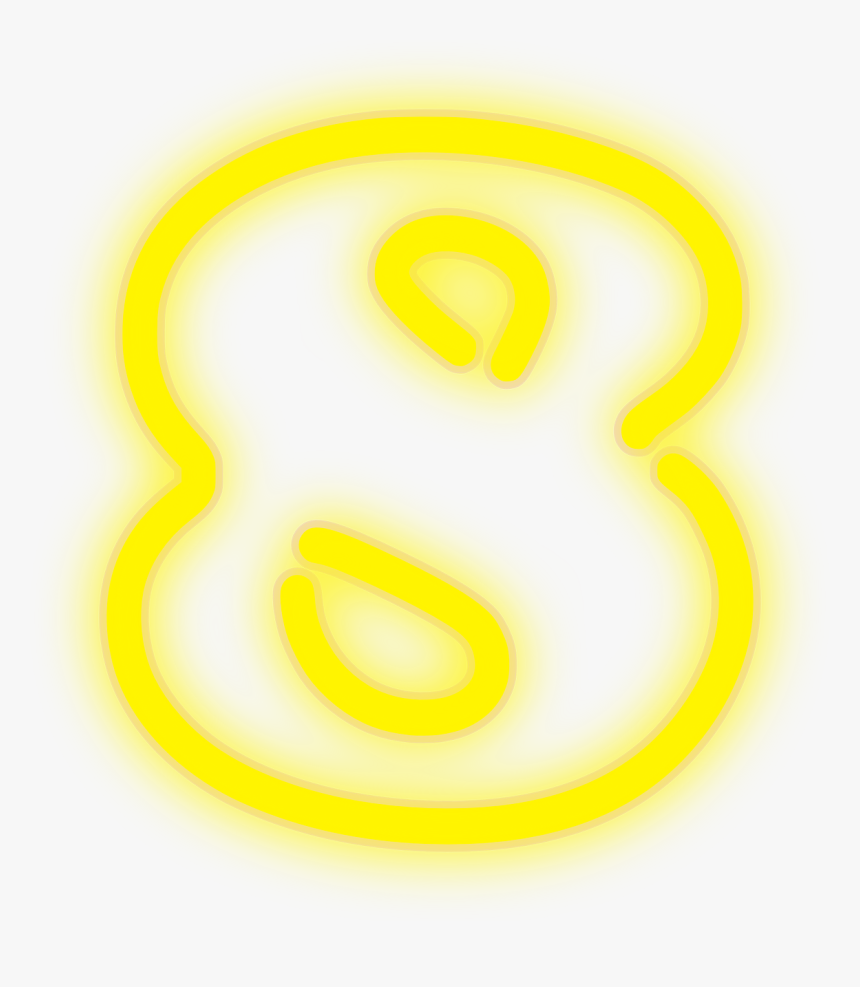Neón, 8, Luces, Número, Amarillo, Eléctrica - Number 8 Neon Yellow, HD Png Download