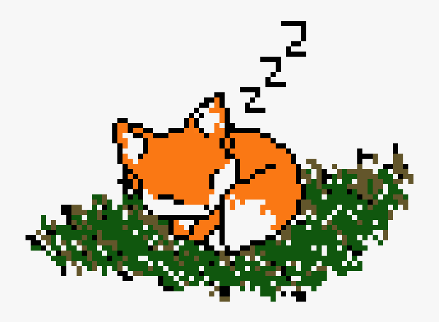 Transparent Baby Fox Png - Sleeping Fox Pixel Art, Png Download