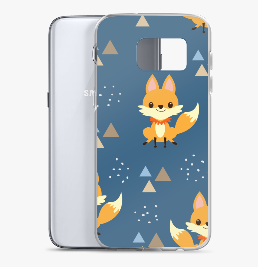 460 Mockup Case With Phone Default Samsung Galaxy S7 - Baby Fox Pattern, HD Png Download