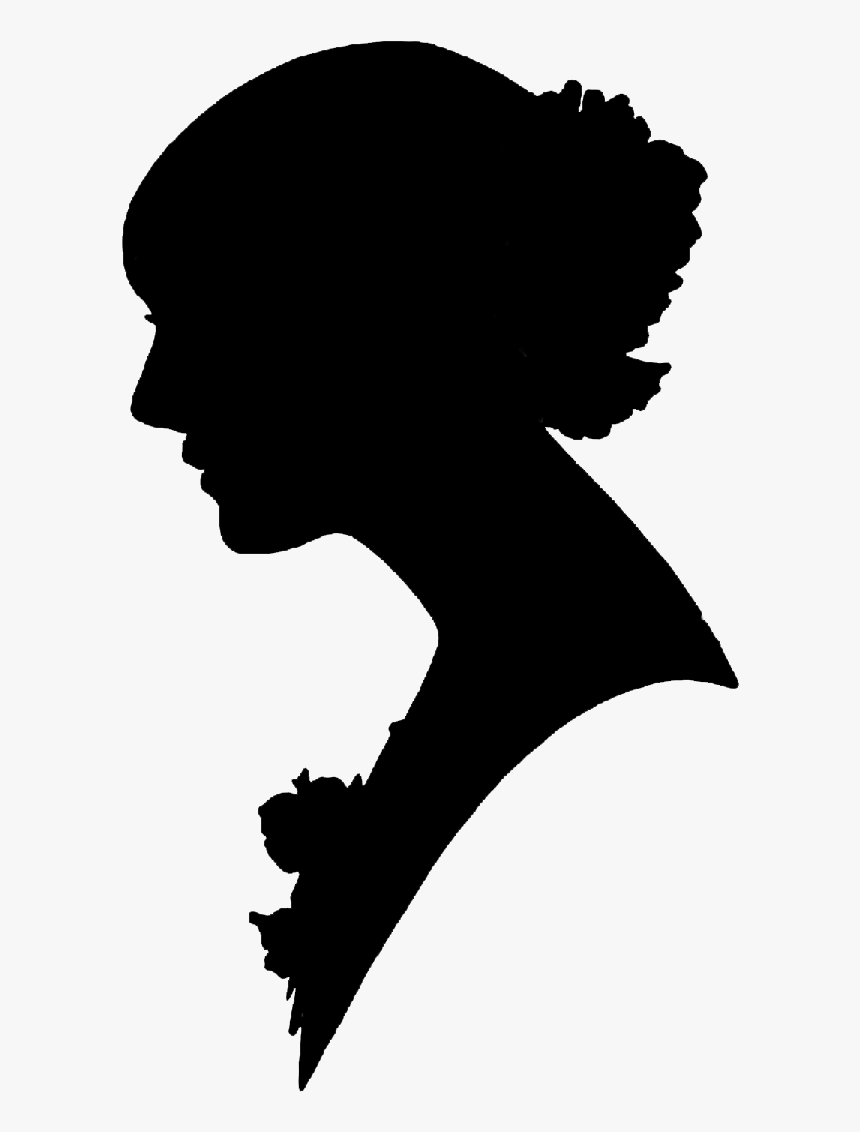 Silhouette Of Pregnant Woman Clipart - Victorian Girl Silhouette Head, HD Png Download