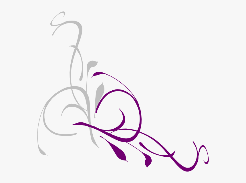 Vector Floral Pink Png - Teal And Purple Swirls, Transparent Png
