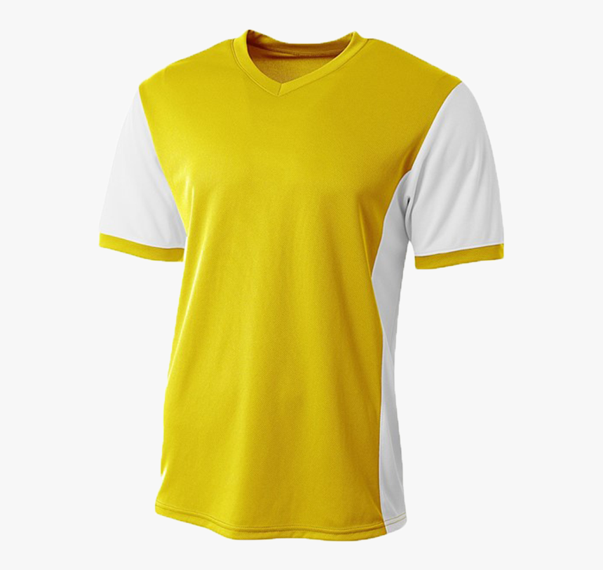 Youth Premier Soccer Jersey Nb3017 Gold White - Sport T Shirt Damen, HD Png Download
