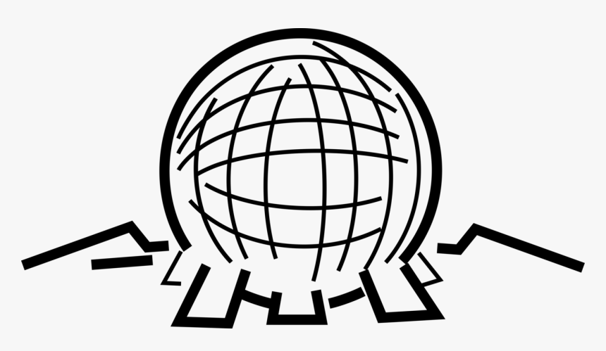 Vector Illustration Of Geodesic Dome Sphere Spaceship - Globe Grid Lines, HD Png Download