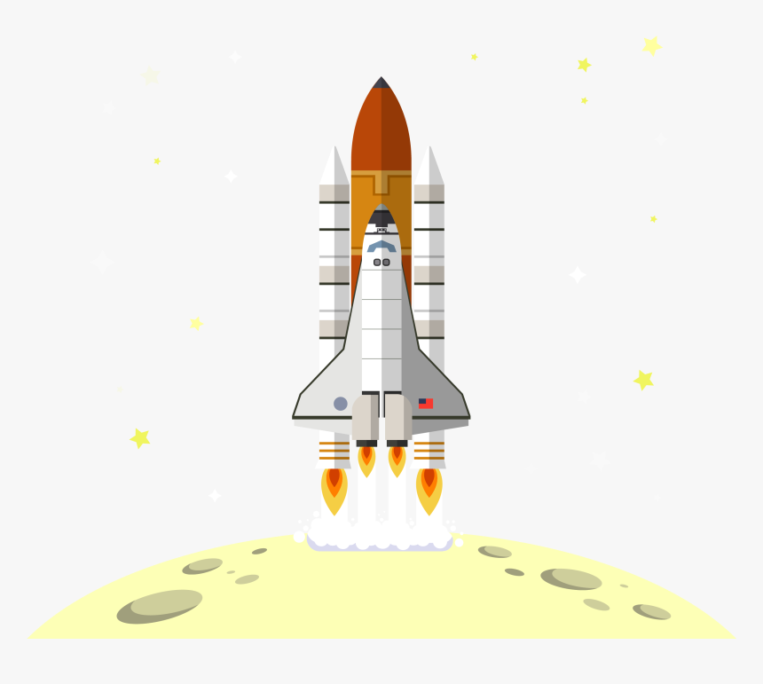 Spaceship , Png Download - Cohete Despegando A La Luna, Transparent Png