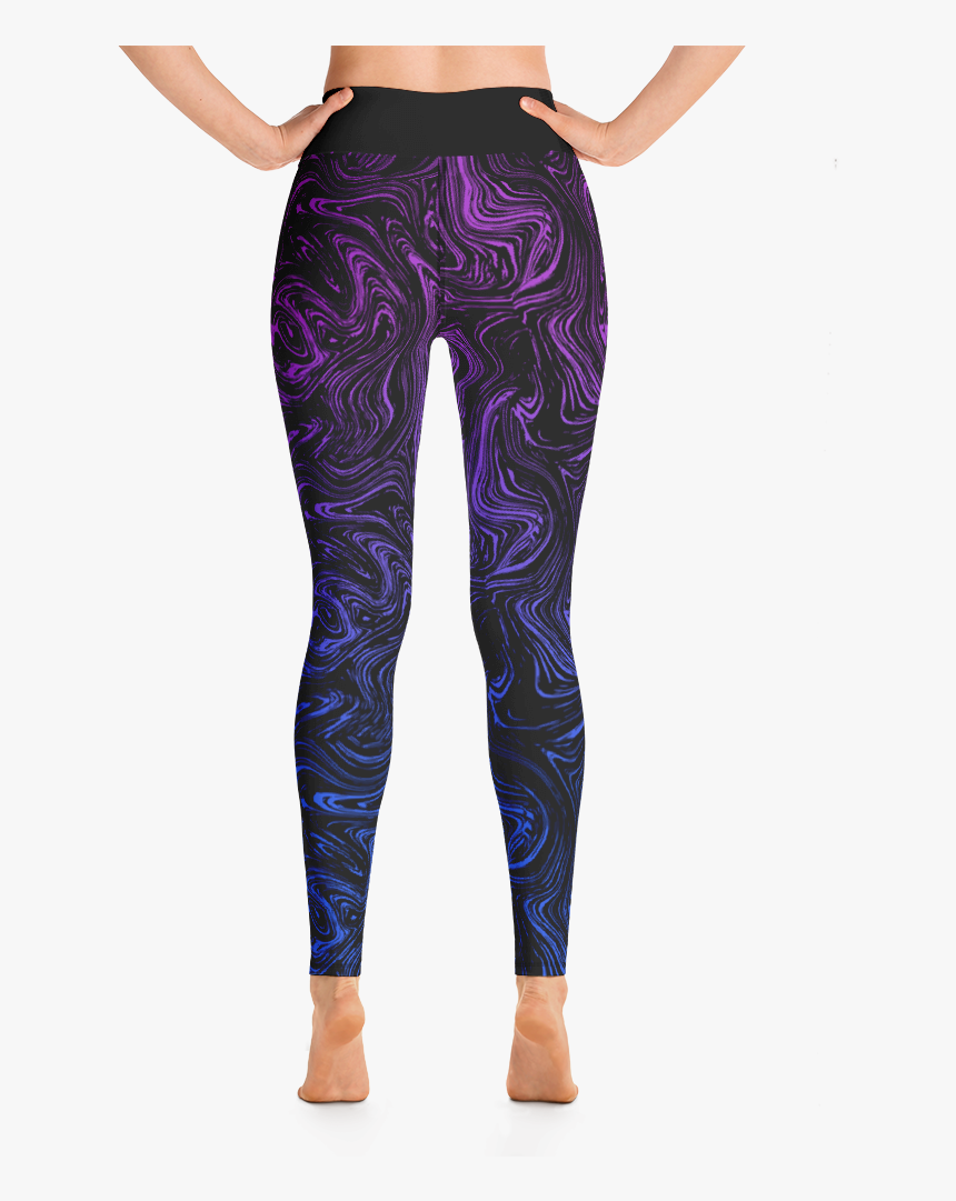 Blue & Purple Swirl Yoga Pants - Leggings, HD Png Download