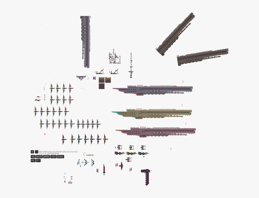 Pixel Art Spaceship Sprite Sheet, HD Png Download