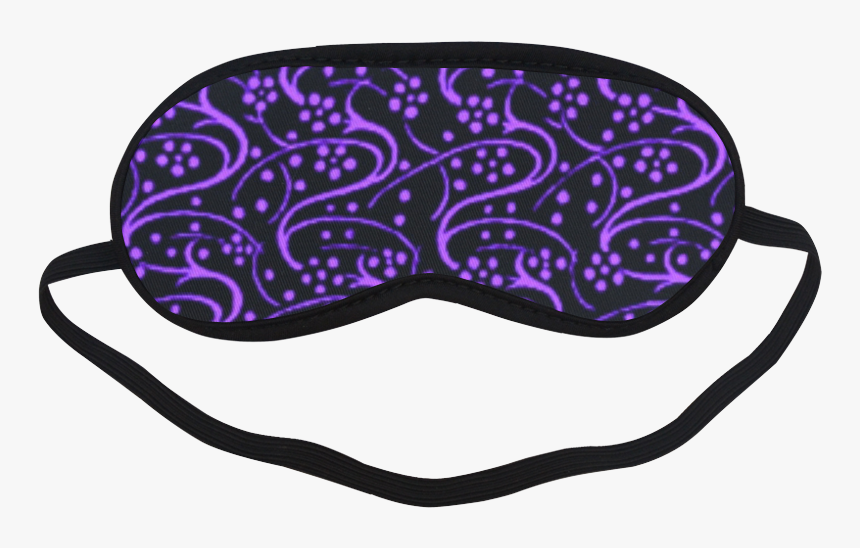 Vintage Swirl Floral Purple Black Sleeping Mask - Sleeping Mask Dinosaur Eyes, HD Png Download