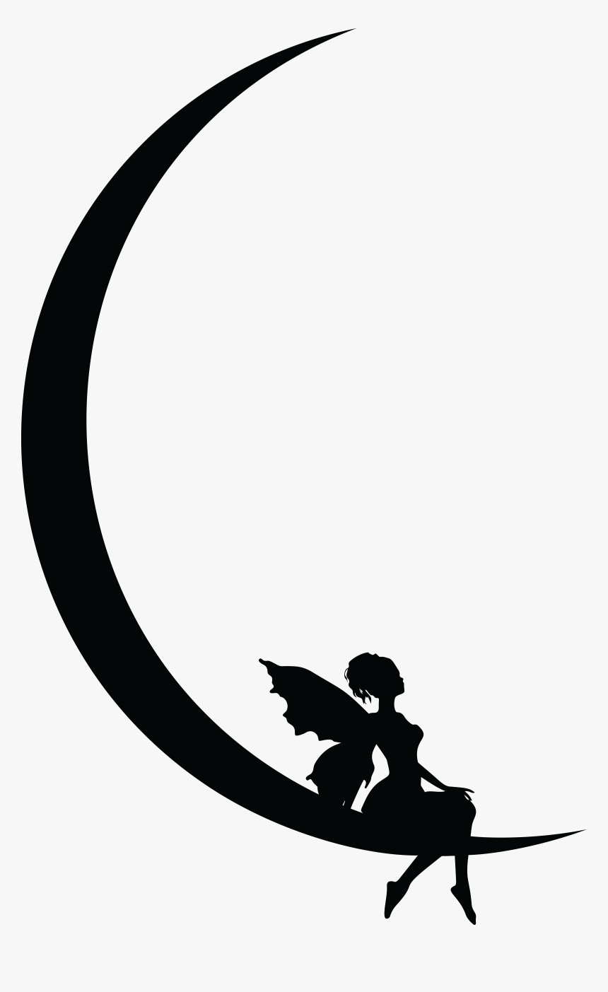 Fairy Resting On Crescent Moon By Yatheesh Clip Arts - Crescent Moon And Fairy, HD Png Download