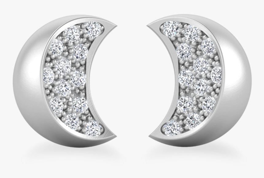 Crescent Moon Diamond Earrings - Earrings, HD Png Download