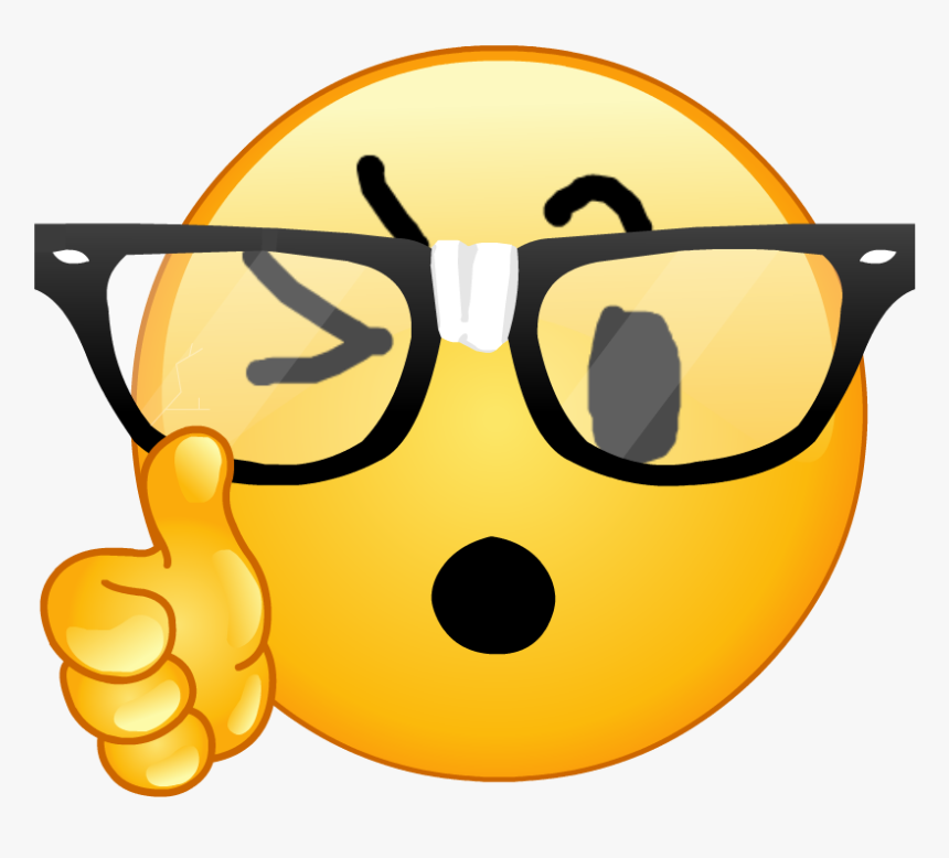 Discord Signal Smiley Thumb Emoji Free Hd Image Clipart - Nerd Emoji Thumbs Up, HD Png Download