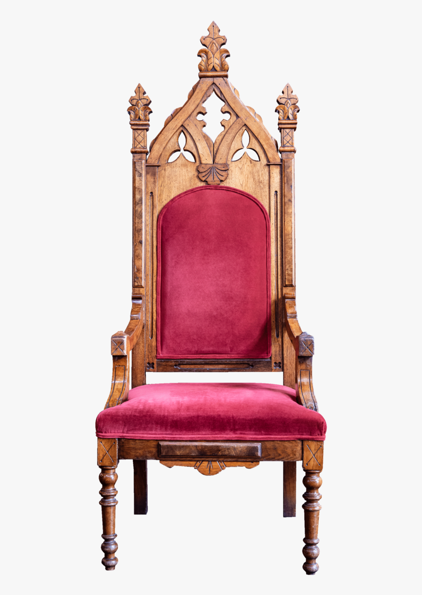 Old Chair Png -plush Red Chair - Throne, Transparent Png