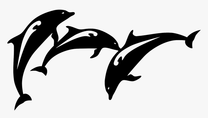 Dolphin, Fish, Jumping, Animal, Mammal, Silhouette - Dolphin Images Black And White, HD Png Download