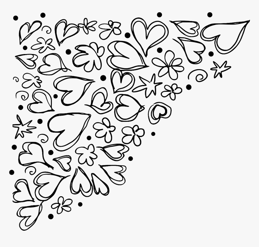 Art,symmetry,monochrome Photography - Corner Doodle Png, Transparent Png