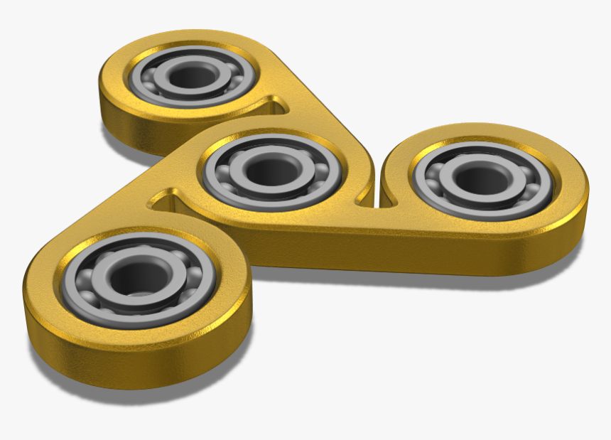 Gold Fidget Spinner Transparent Png - Golden Fidget Spinner Png, Png Download