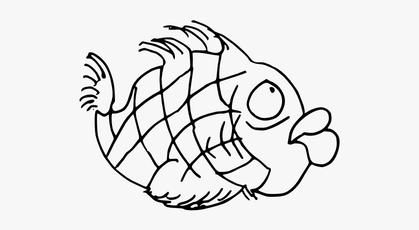 Doodle Fish Black White Line Art 555px - Fathers Day Coloring Pages Fish, HD Png Download