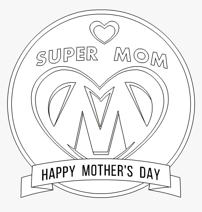 Supermom Logo Coloring - Emblem, HD Png Download