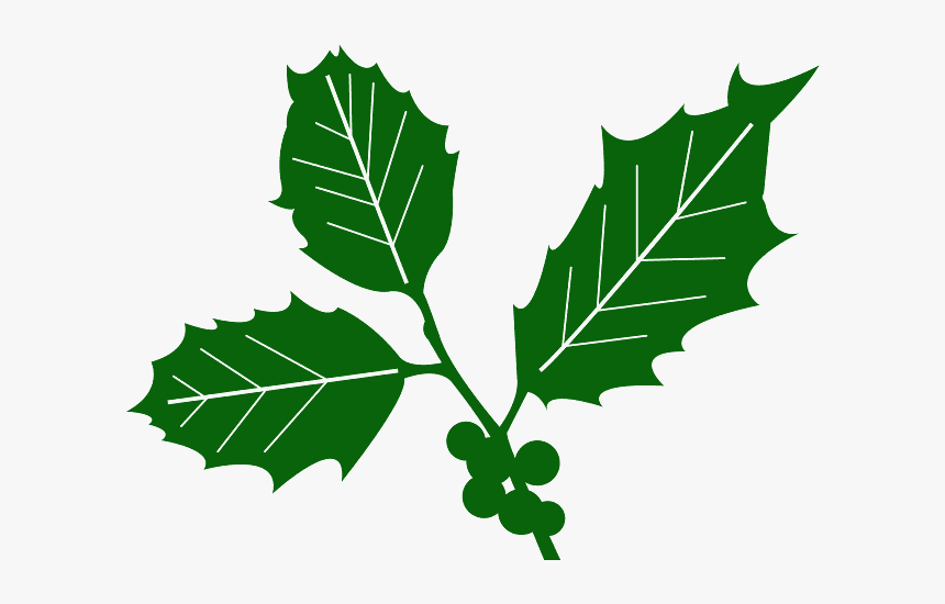 Holly Leaves Silhouette, HD Png Download