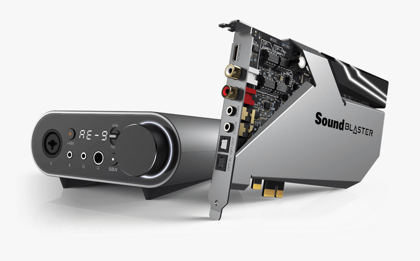 The Sound Blaster Ae-9 And Its Breakout Box - Sound Blaster Ae 9, HD Png Download