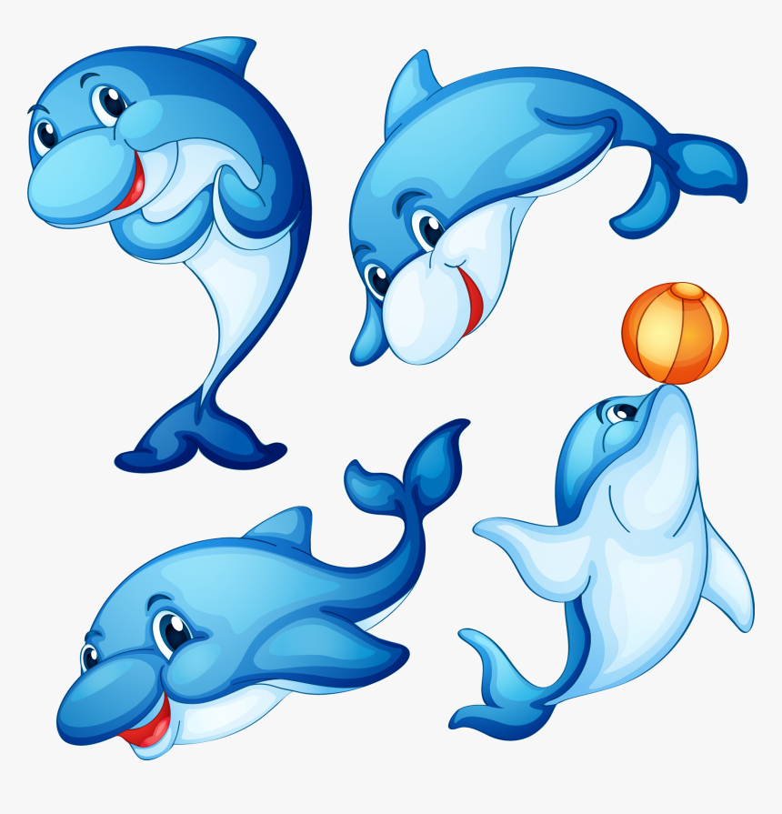 Transparent Stickers Clipart - Cartoon Pic Of Water Animals, HD Png Download