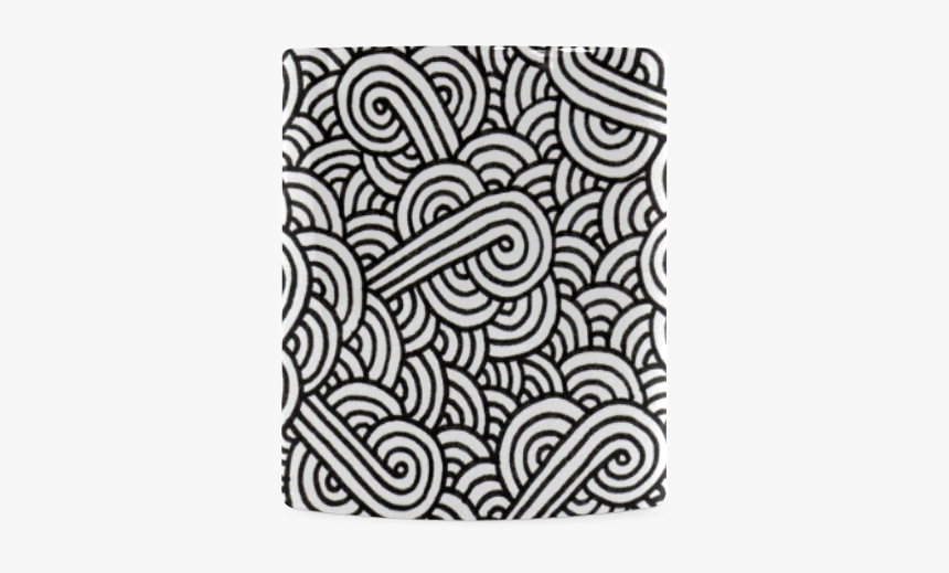 Black And White Swirls Doodles White Mug - Paisley, HD Png Download