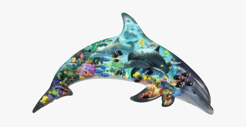 Silhouette Puzzle - Dolphin World - Puzzle Com Formato Golfinho, HD Png Download