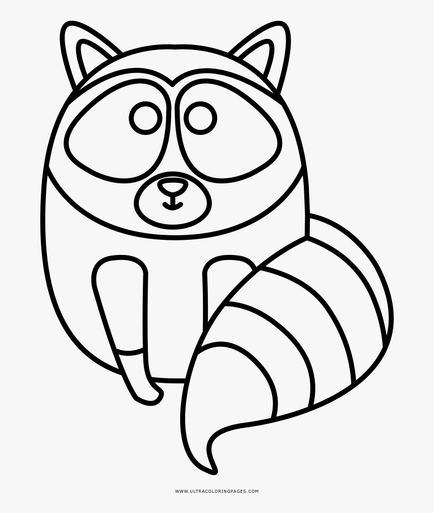 Collection Of Free Raccoon Drawing Easy Download On - Line Art, HD Png Download