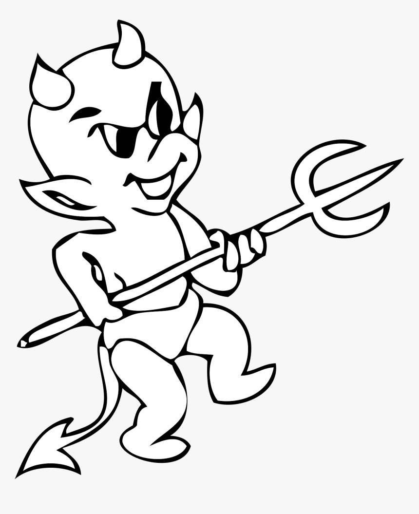 Demon Clip Arts - Demon Cartoon Black And White, HD Png Download