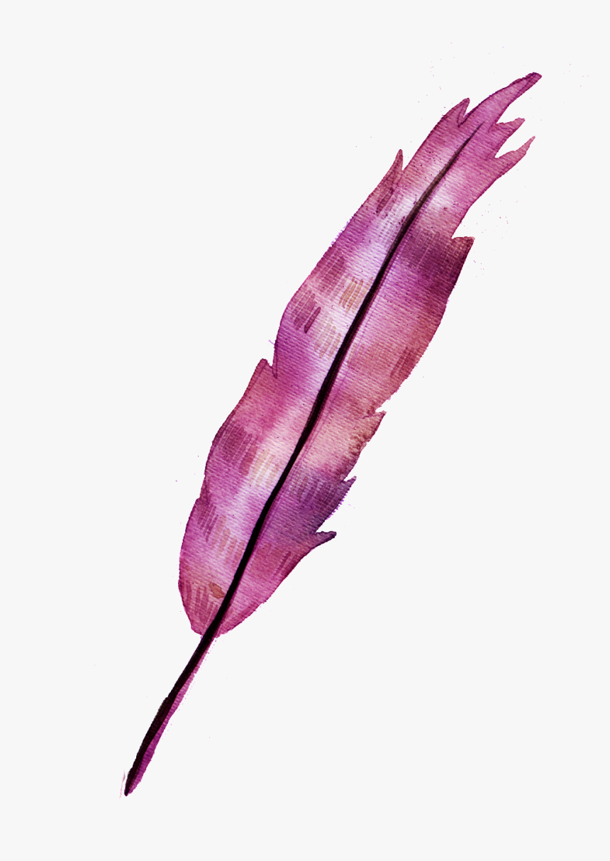 A Red Feather Png Element - Watercolor Painting, Transparent Png