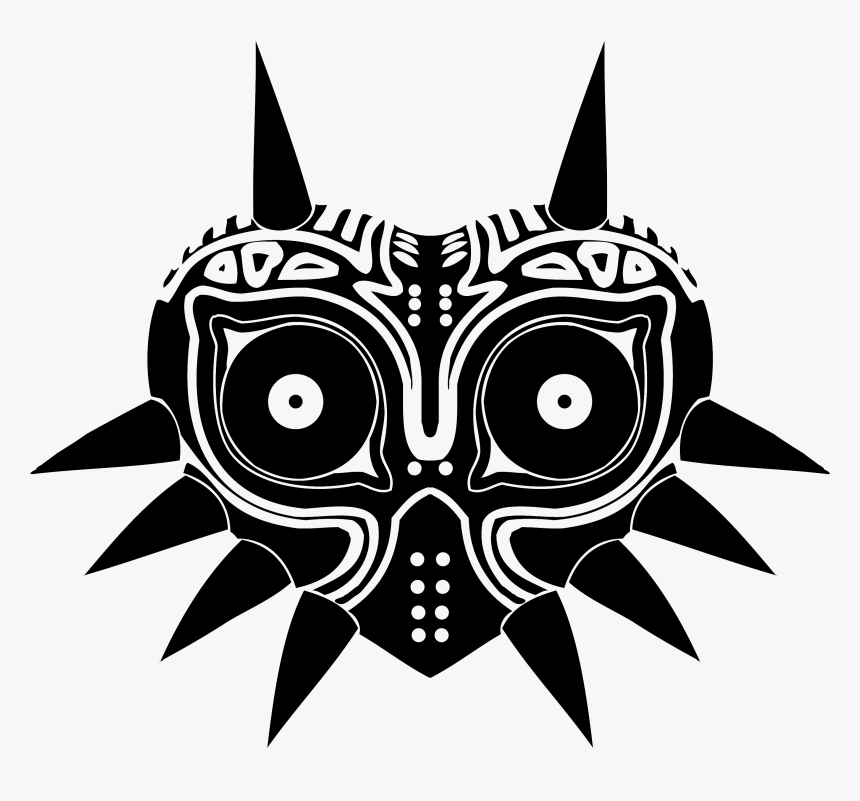 Owl Symmetry Of Mask Decal Zelda Majora - Majoras Mask Black And White Png, Transparent Png