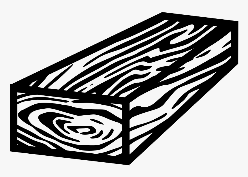 Wood Block Bw Free Png - Piece Of Wood Black And White, Transparent Png