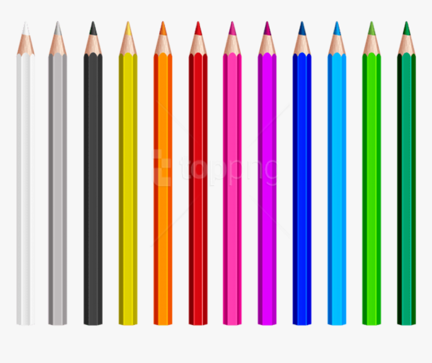 Download Colored Pencils Set - Transparent Colored Pencils Clipart, HD Png Download