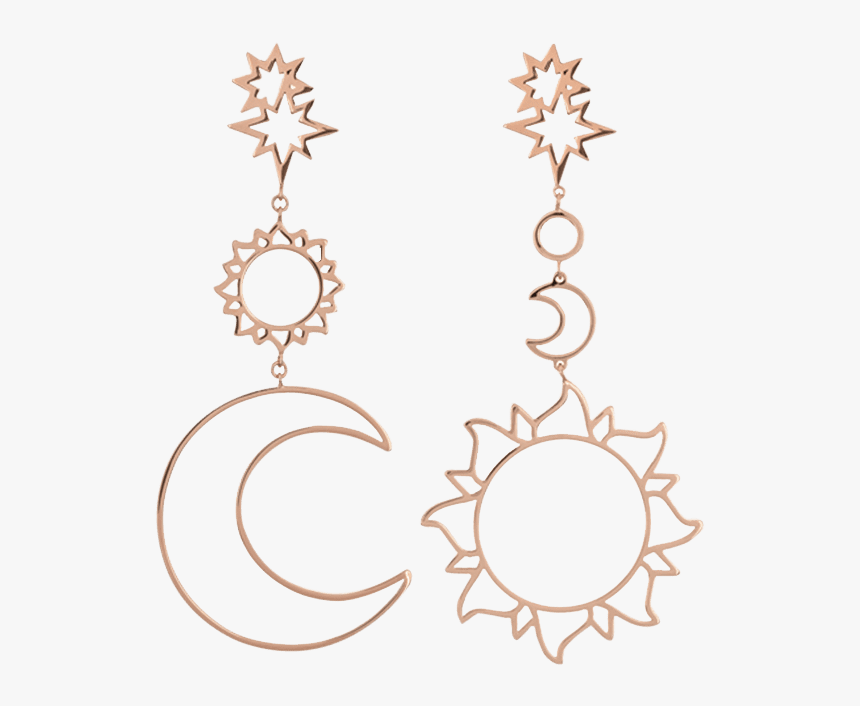 Earrings Sun And Moon, HD Png Download