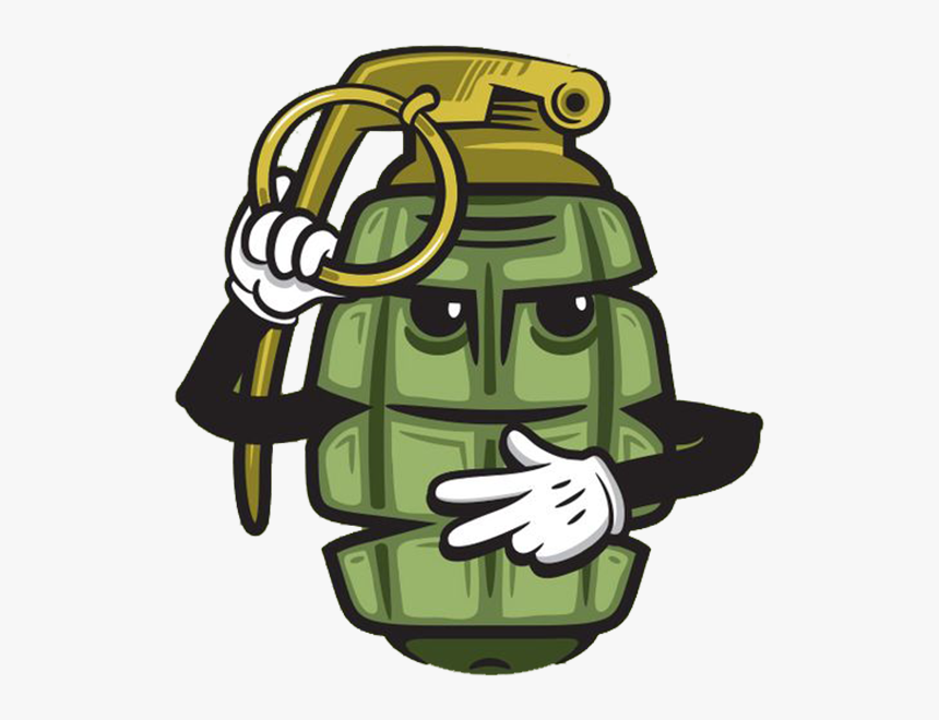 Clip Art Cartoon Grenade - Desenho De Granada Com Boca E Olhos, HD Png Download