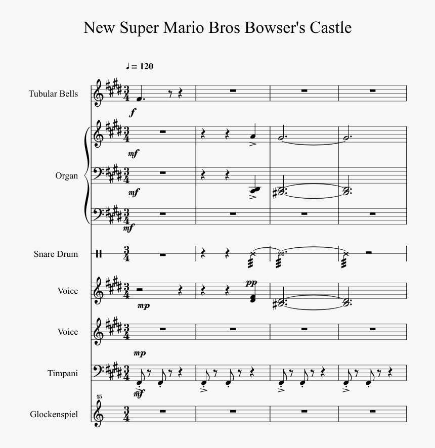 Mario Bros 2 Bowser Partitura Violin, HD Png Download