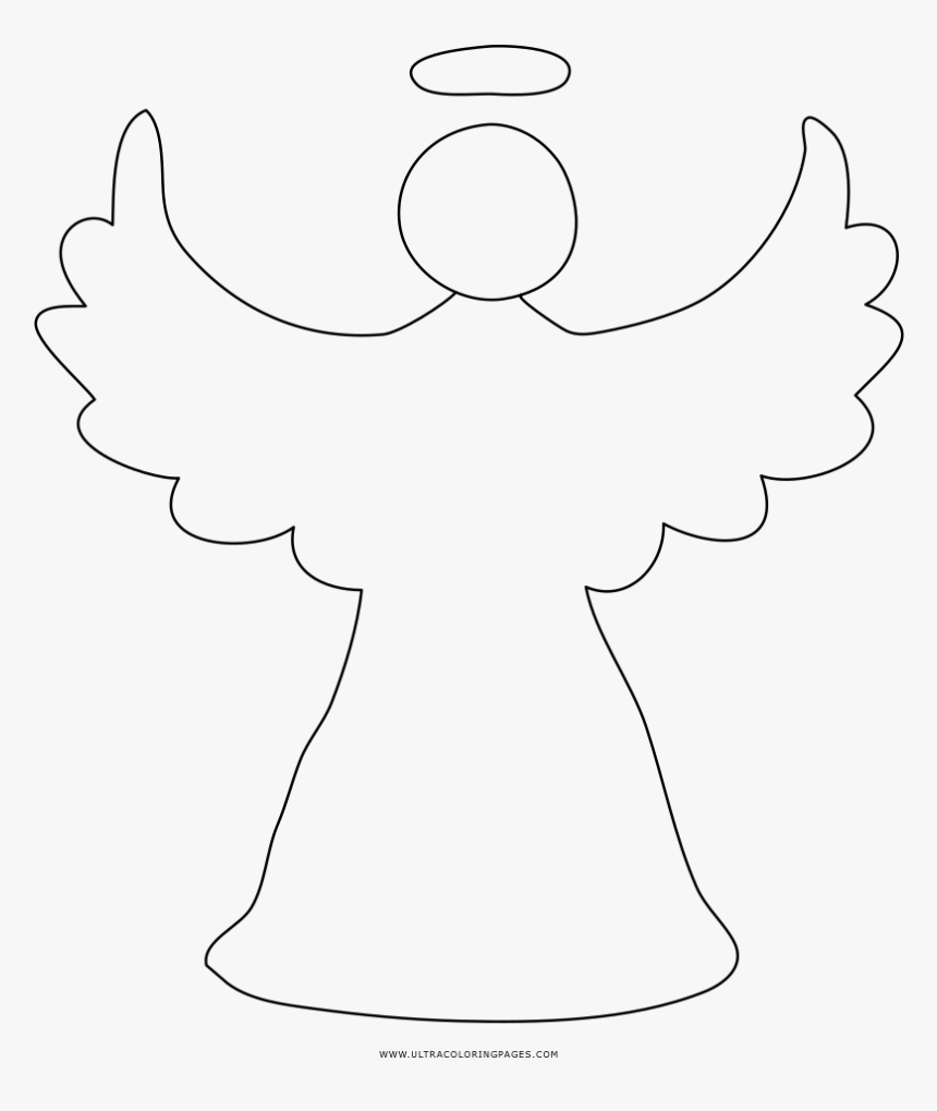 Christmas Angel Coloring Page - Line Art, HD Png Download