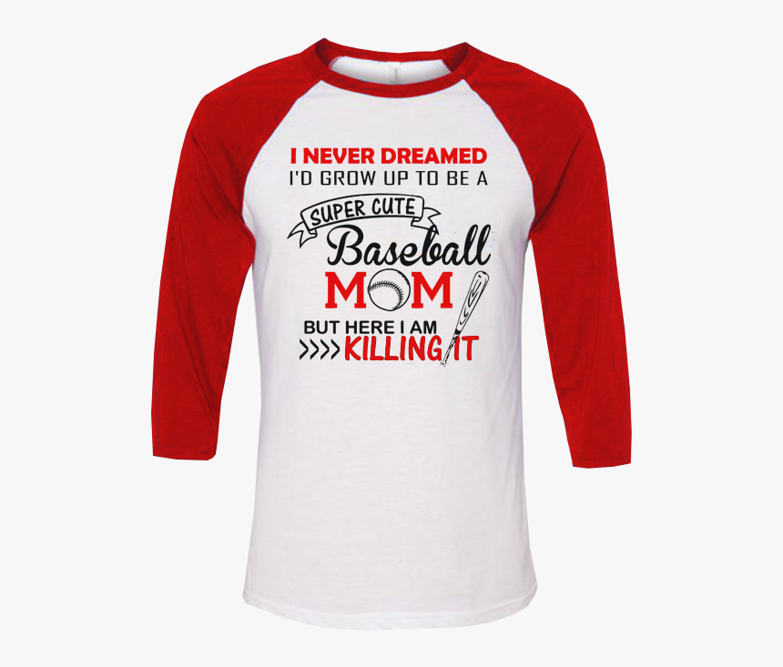 Super Cute Baseball Mom - Long-sleeved T-shirt, HD Png Download