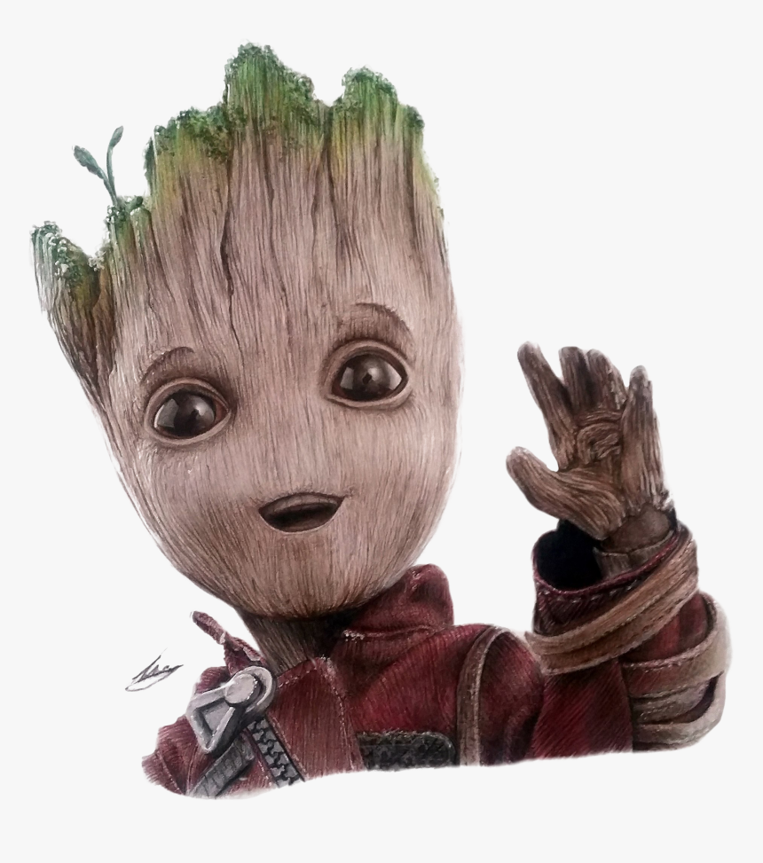 Baby Groot Png Free Image - Realistic Baby Groot Drawing, Transparent Png