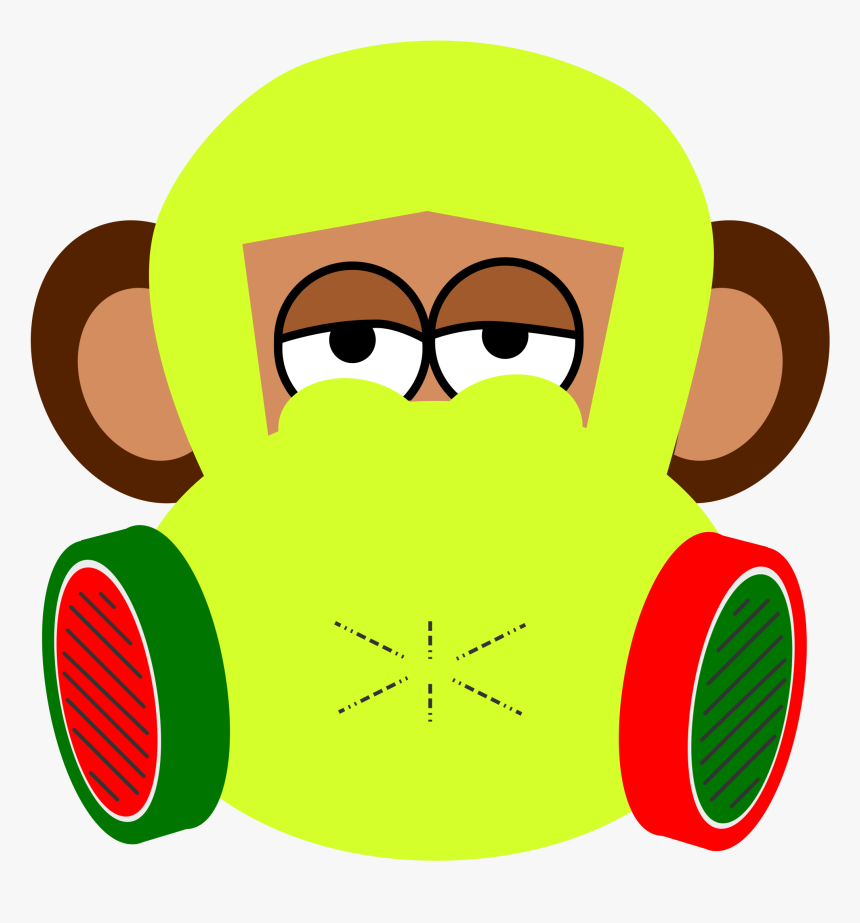 Monkey Wears Gas Mask Clip Arts - Clip Art Gas Mask, HD Png Download