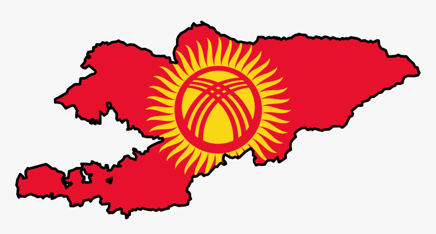 Kyrgyzstan Flag Map, HD Png Download