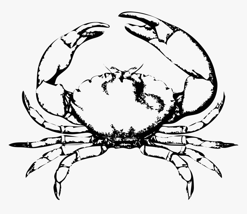 Crab Black And White Images Download Png Clipart - Black And White Crab, Transparent Png
